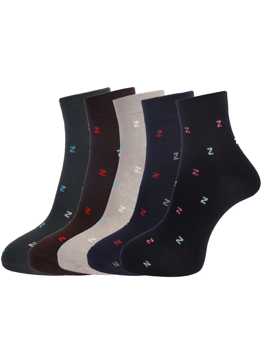 

Dollar Socks Men Pack Of 5 Assorted Ankle-Length Cotton Socks