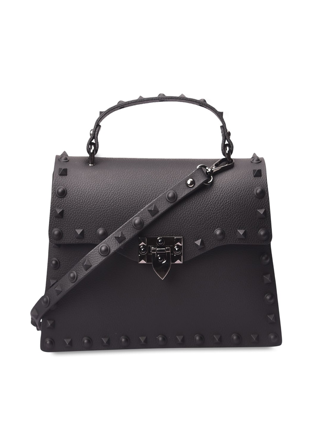

Pavers England Black Embellished Structured Satchel