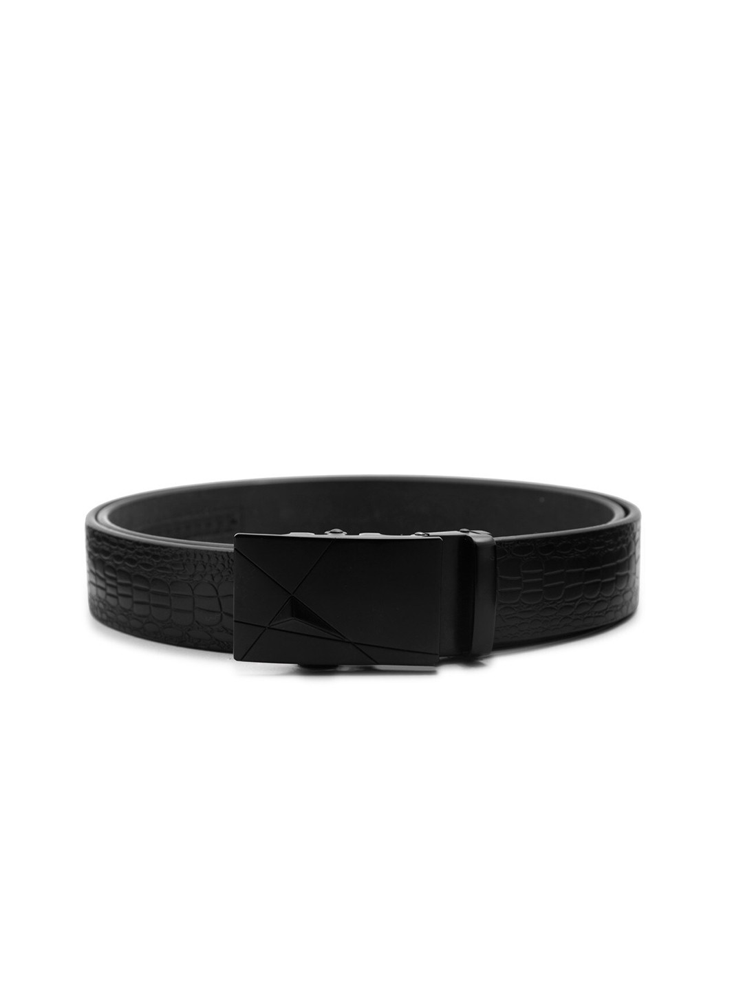

BANGE Men Black Textured Leather Formal Belt