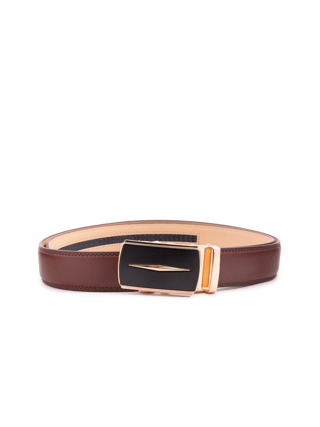 

BANGE Men Red Textured Leather Belt