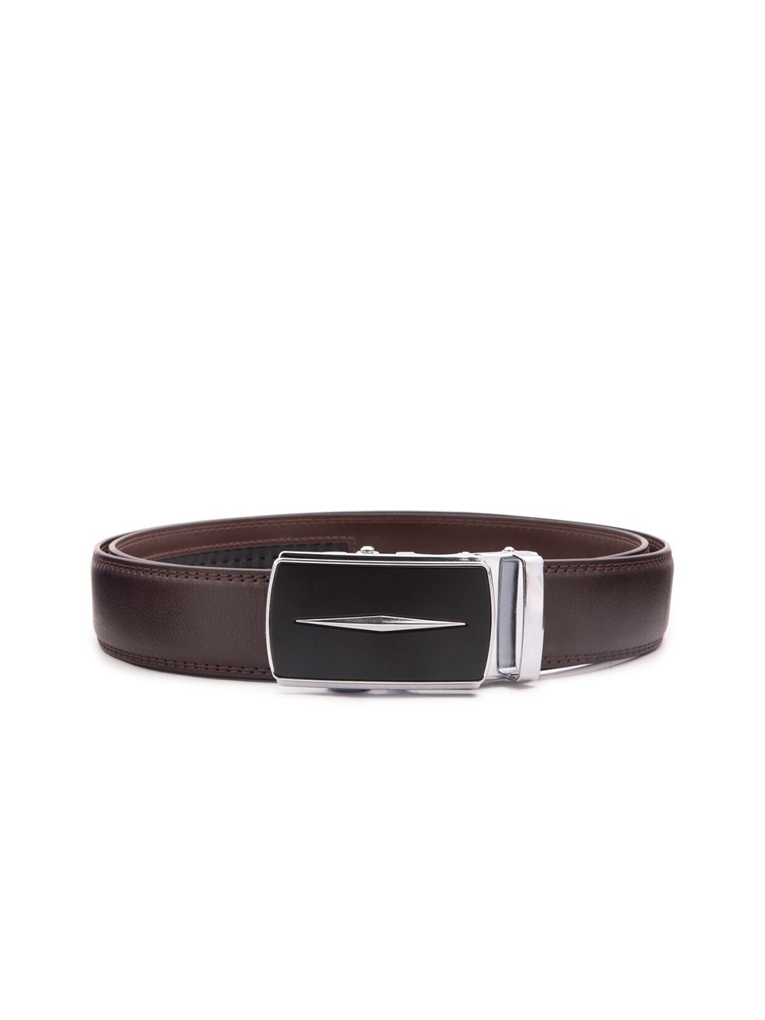 

BANGE Men Brown Textured Leather Formal Belt