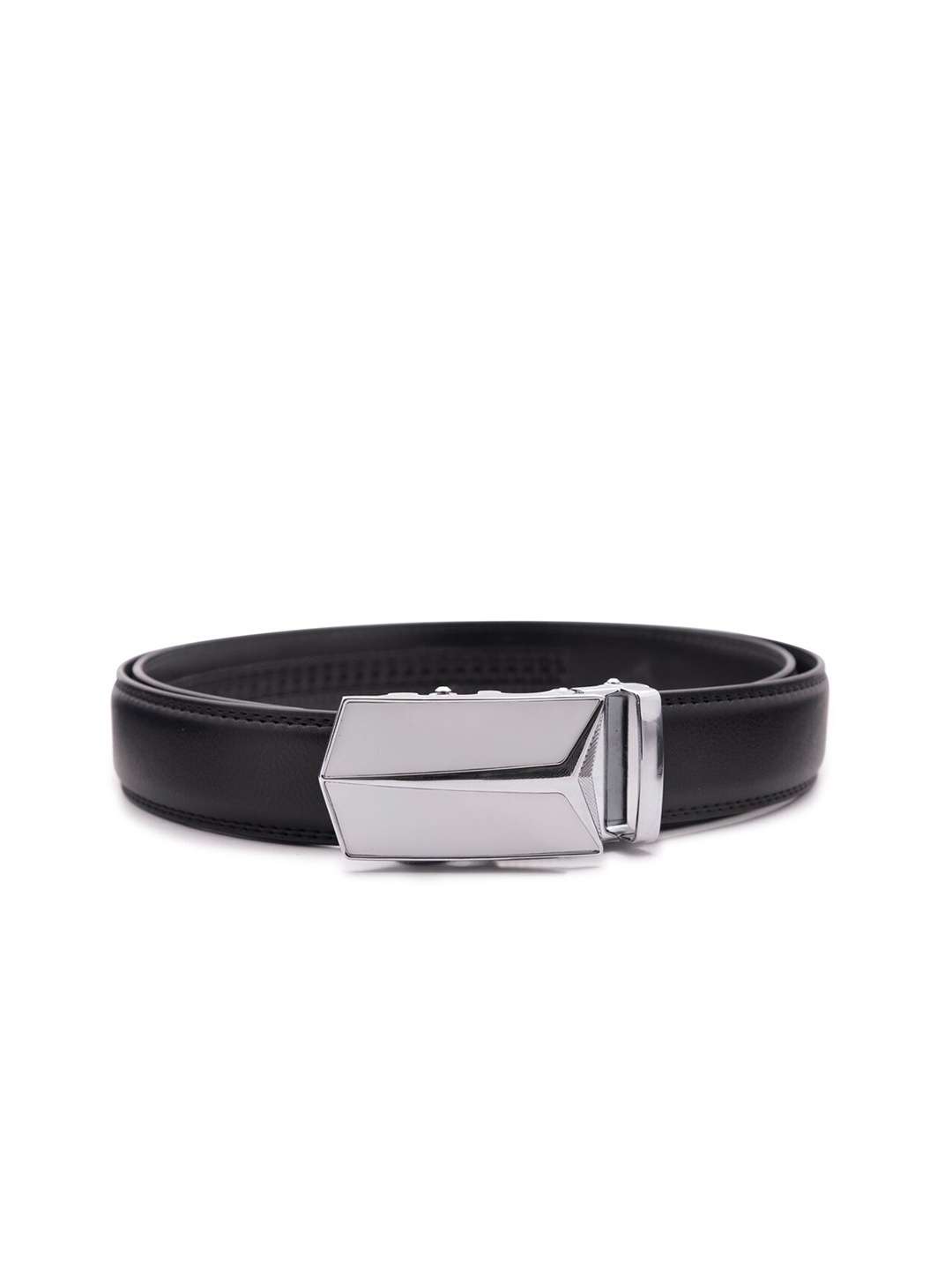 

BANGE Men Black Textured Leather Belt
