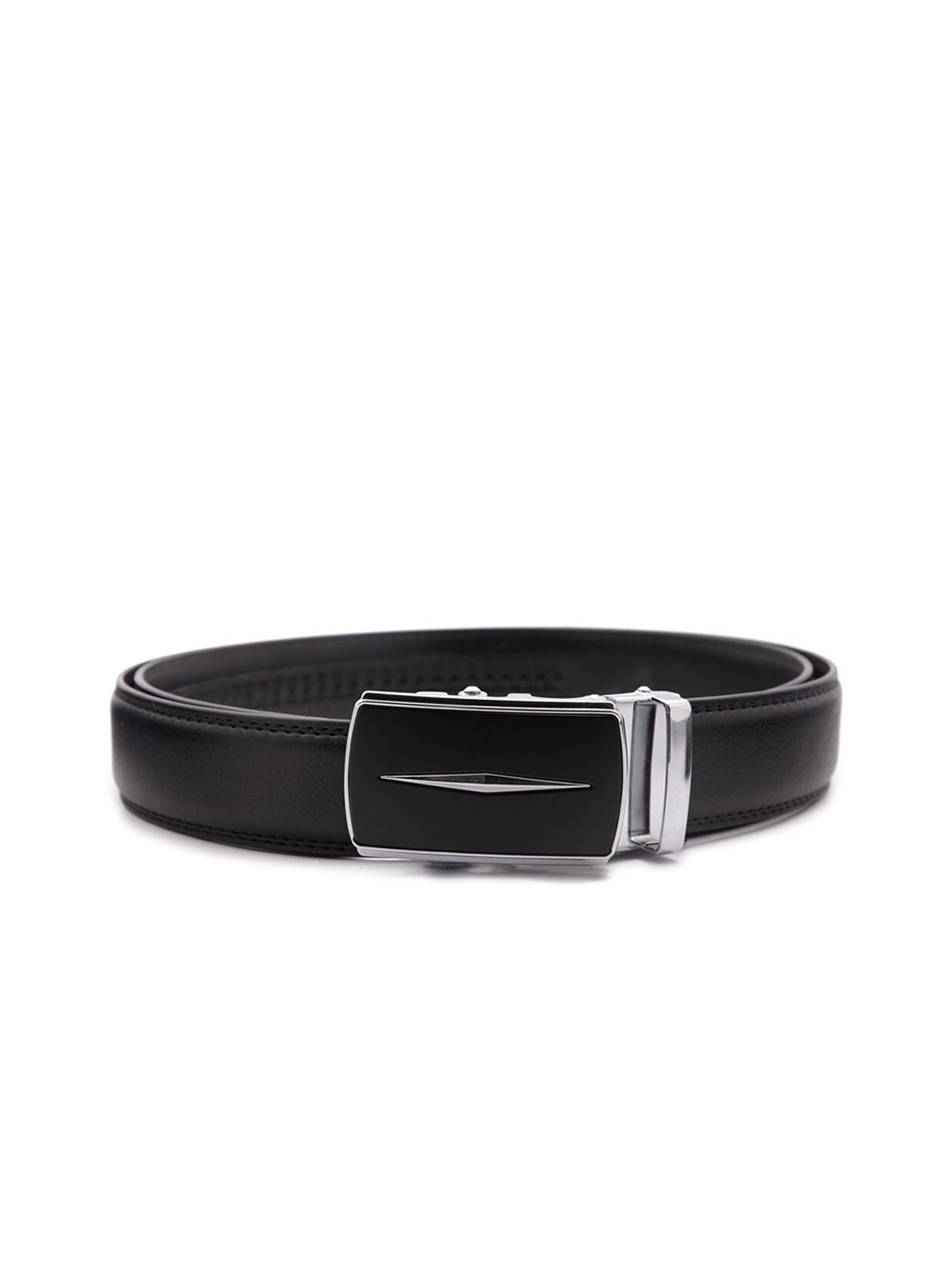 

BANGE Men Black Textured Leather Formal Belt