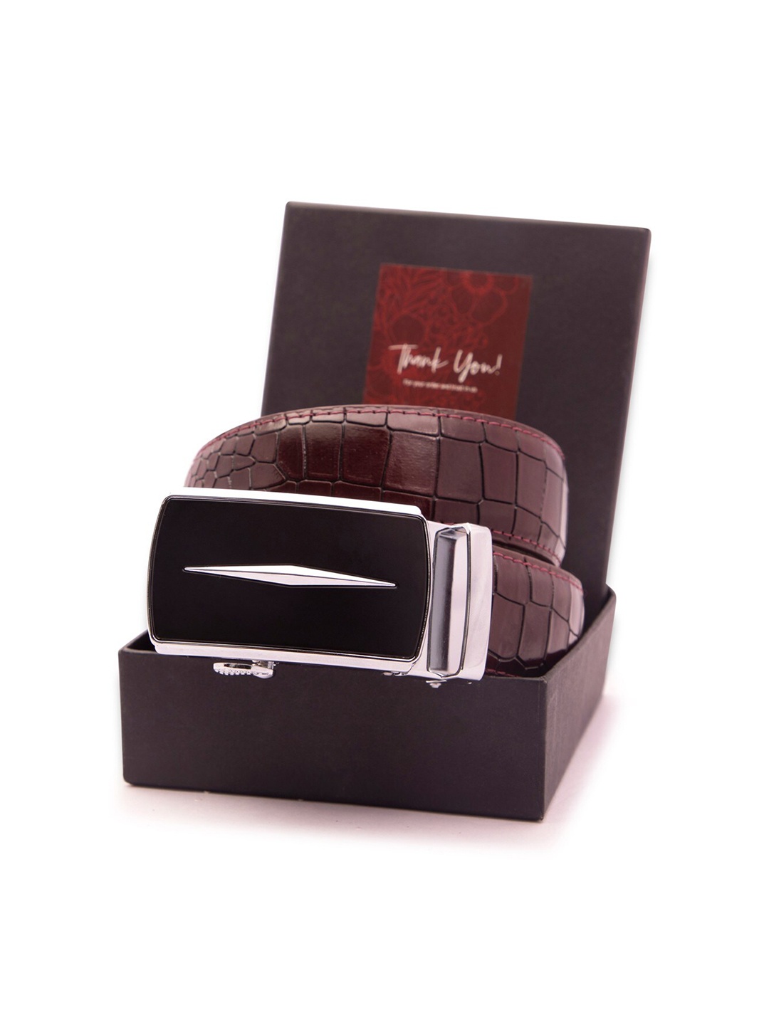 

BANGE Men Red Genuine Leather Belt