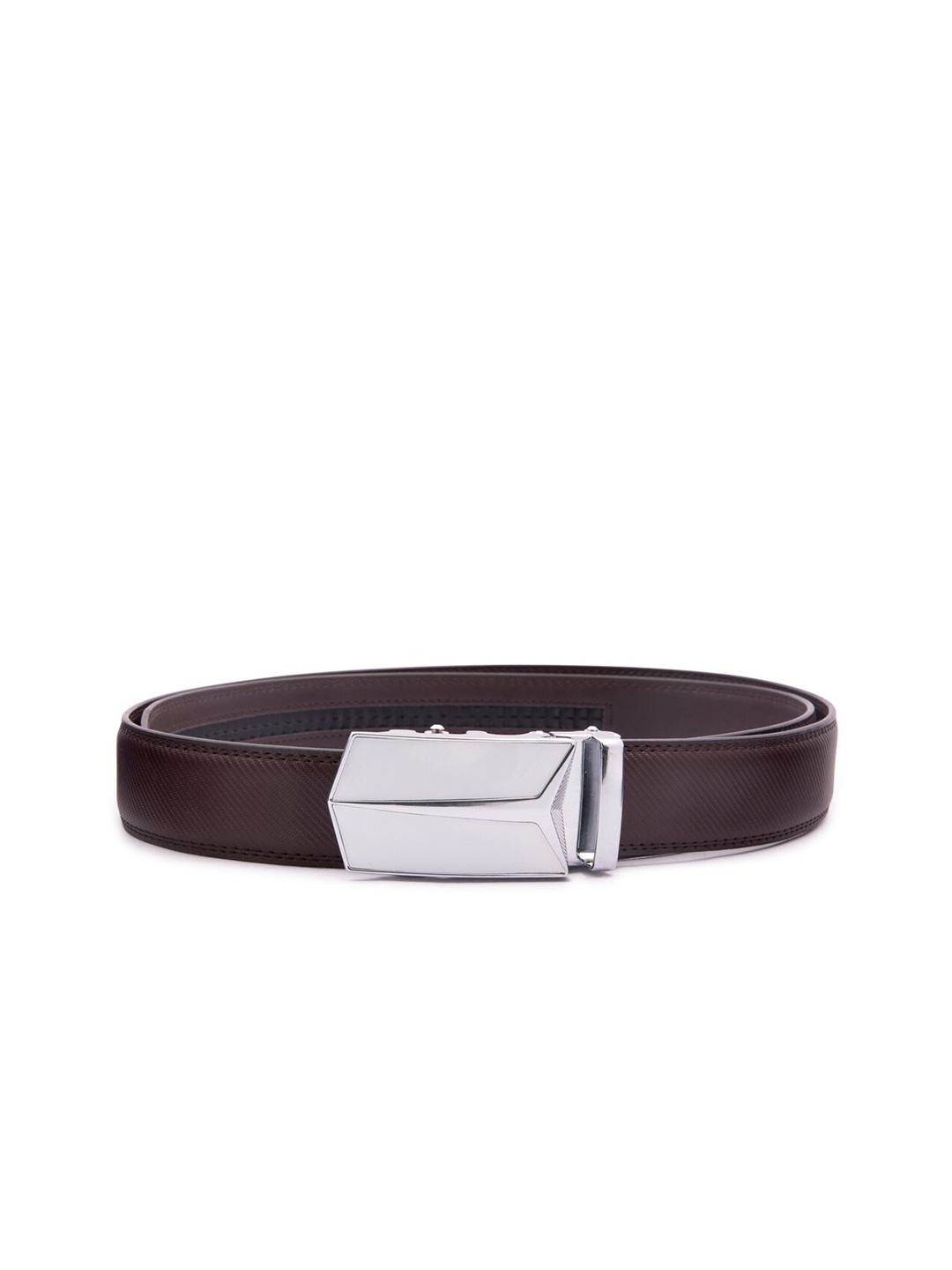 

BANGE Men Brown Textured Leather Belt