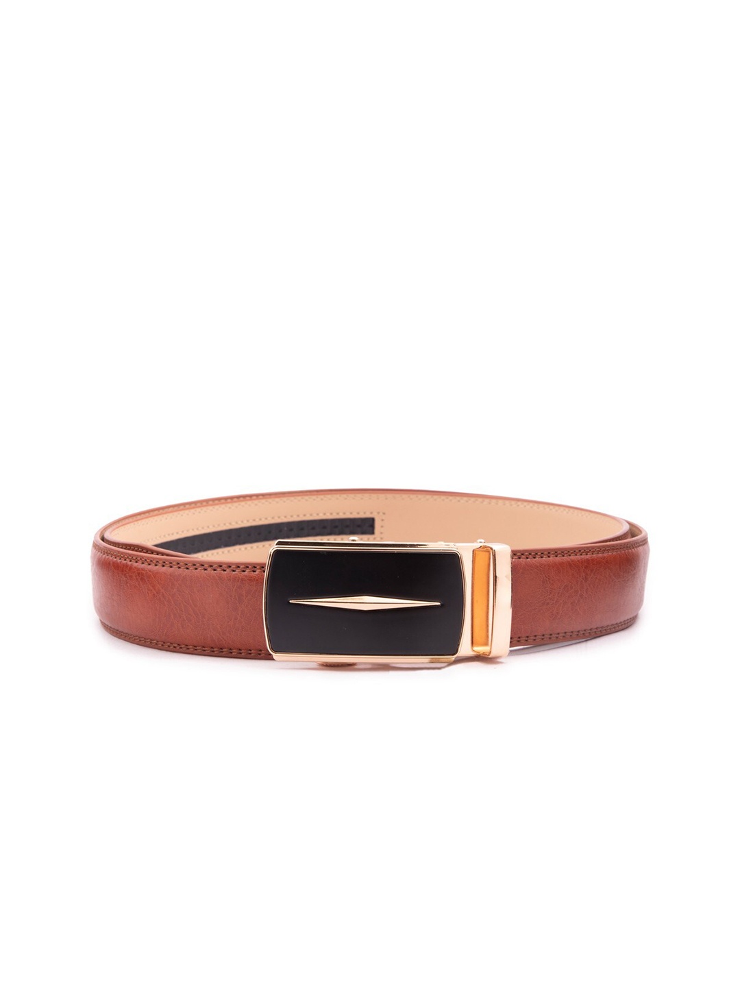 

BANGE Men Red Textured Leather Belt