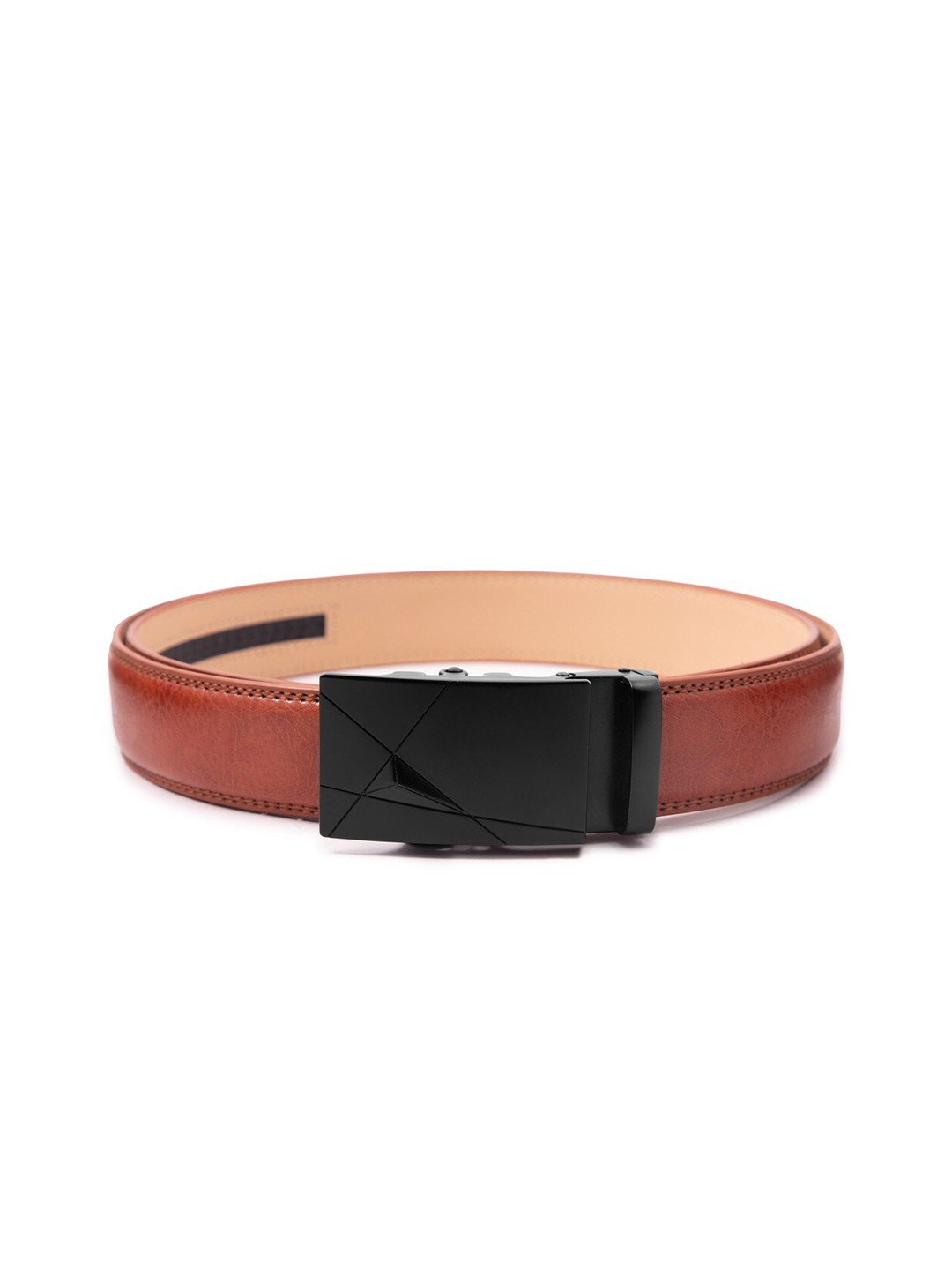 

BANGE Men Red Textured Leather Formal Belt