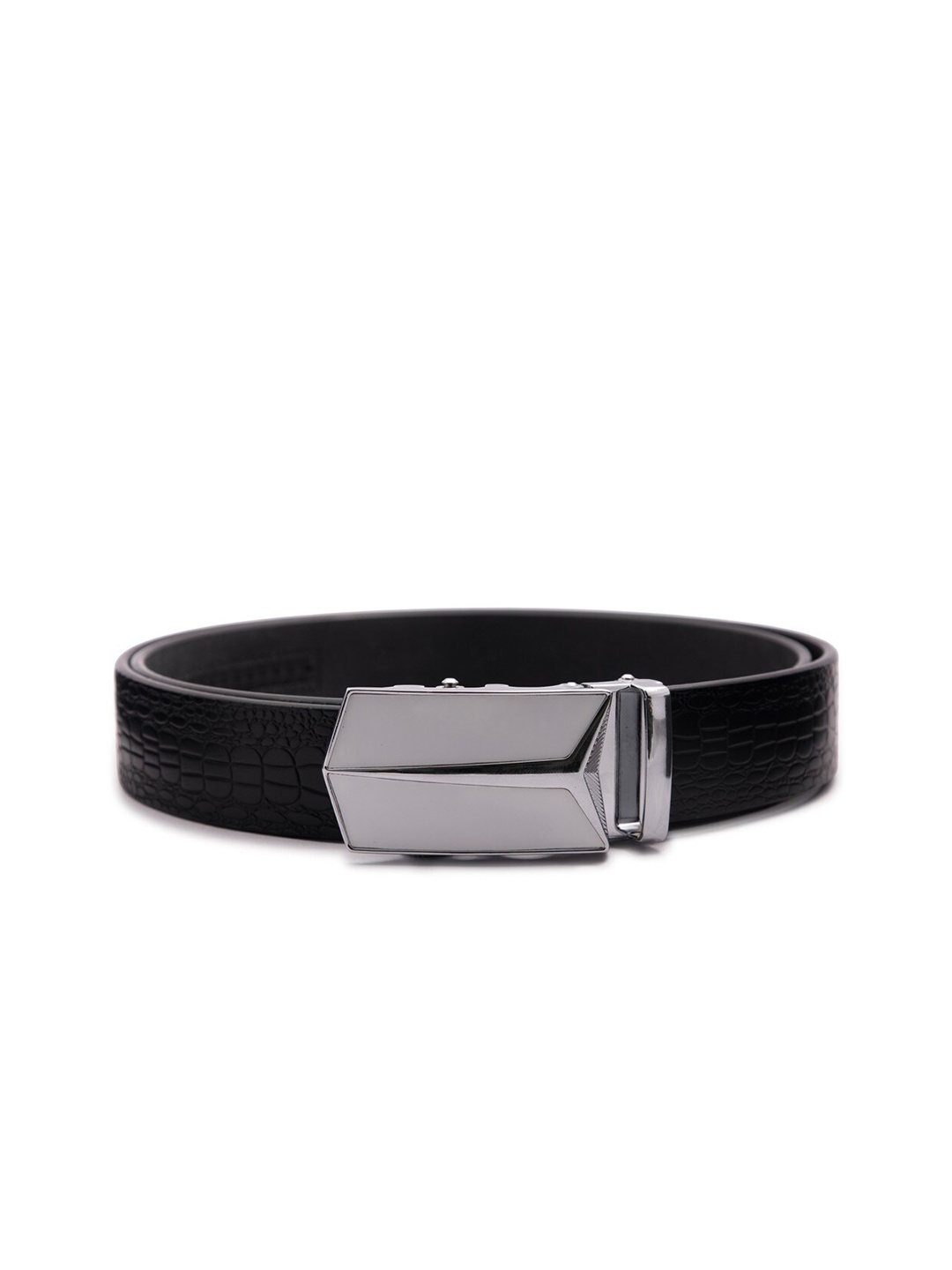 

BANGE Men Black Textured Leather Formal Belt