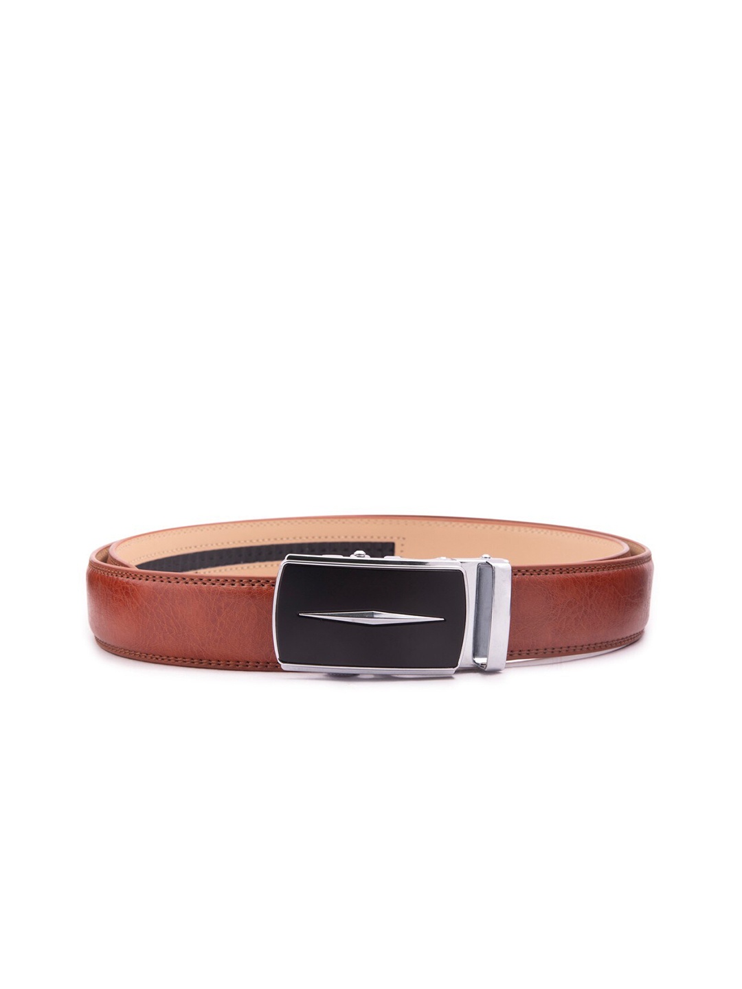 

BANGE Men Red Textured Leather Formal Belt