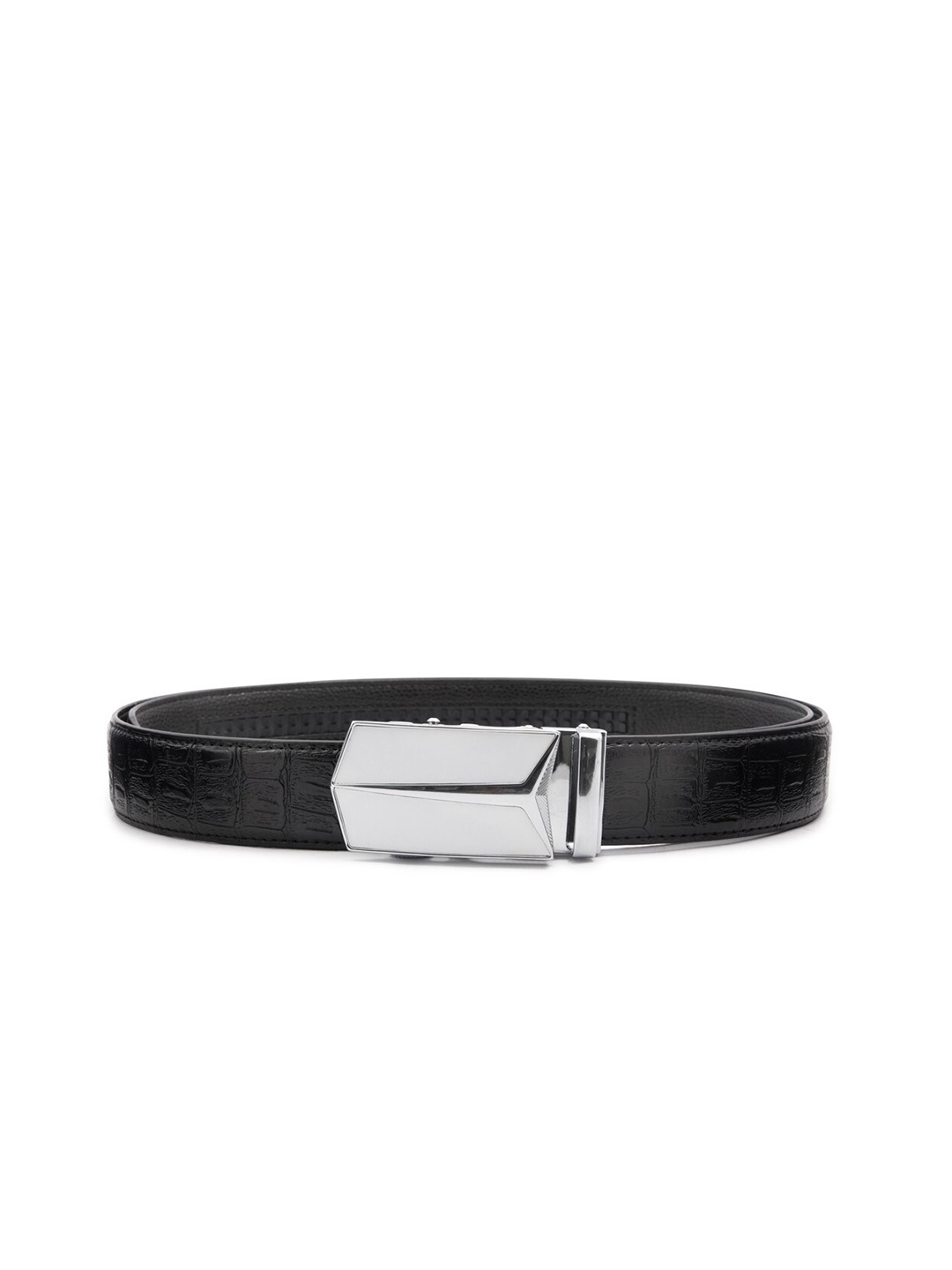

BANGE Men Black Textured Leather Formal Belt
