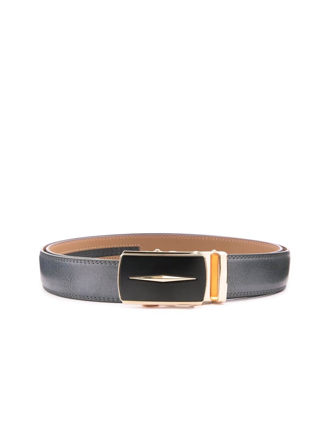 

BANGE Men Blue Textured Leather Belt