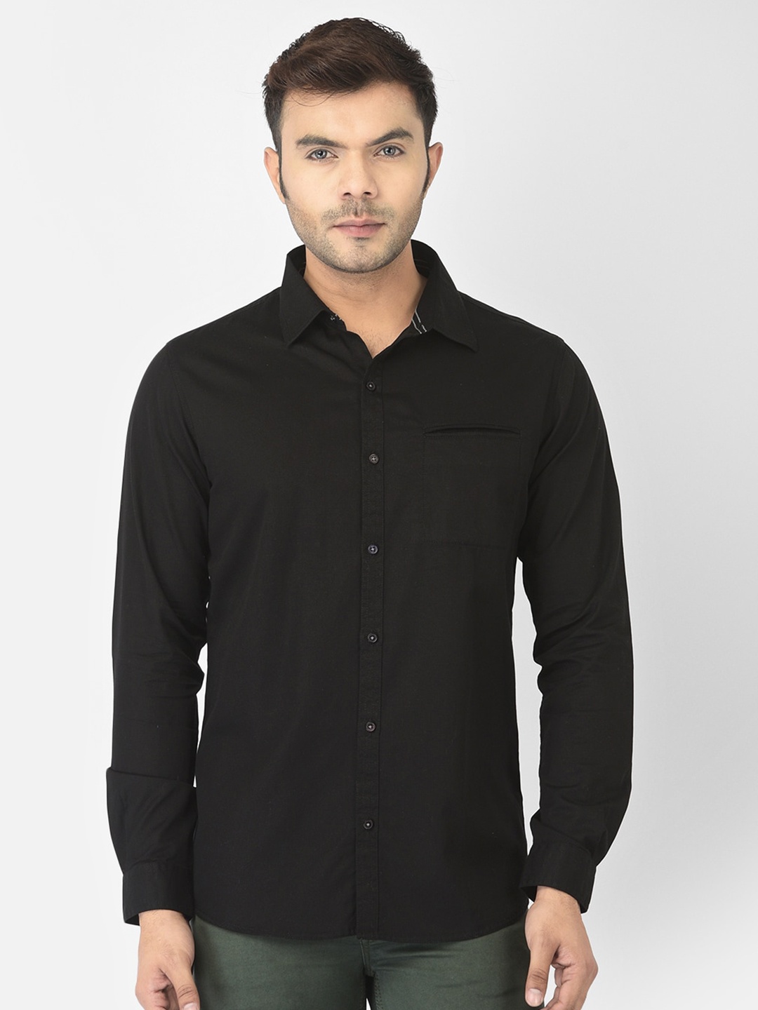 

Canary London Men Black Smart Slim Fit Casual Shirt