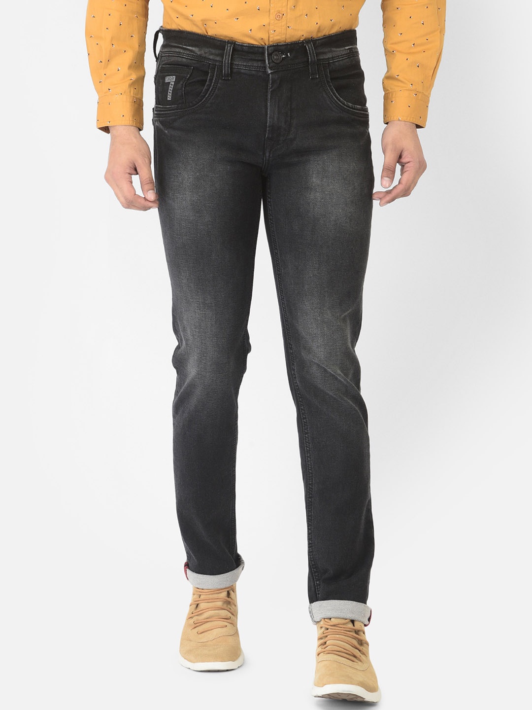 

Canary London Men Black Skinny Fit Low-Rise Heavy Fade Stretchable Jeans