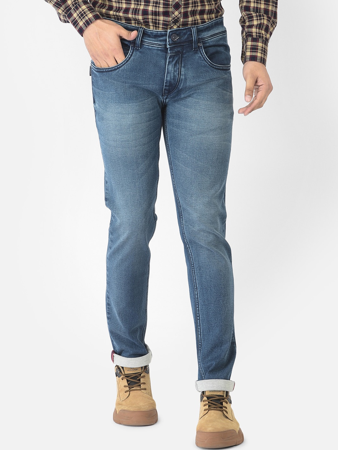 

Canary London Men Blue Smart Skinny Fit Low-Rise Light Fade Stretchable Jeans
