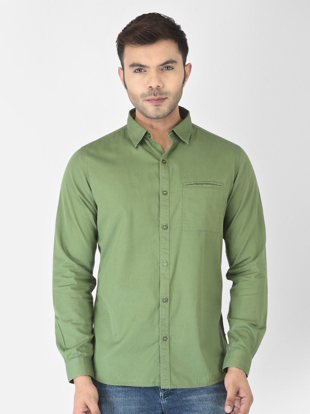 

Canary London Men Green Smart Slim Fit Casual Shirt