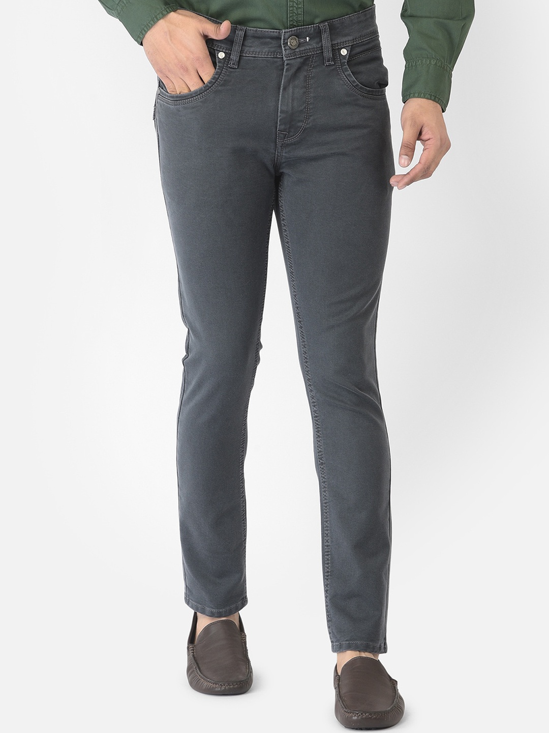 

Canary London Men Grey Smart Tapered Fit Low-Rise Stretchable Jeans