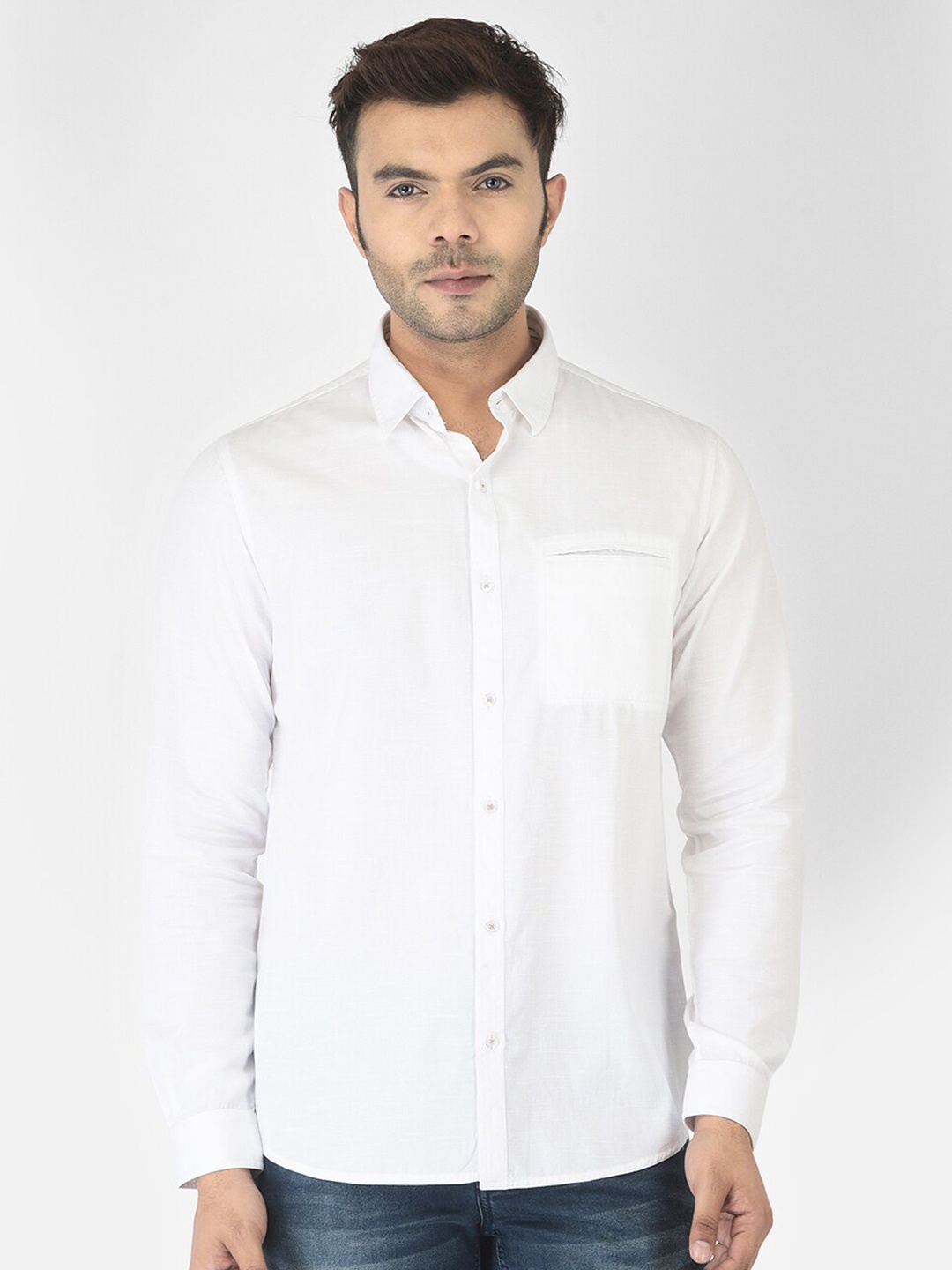 

Canary London Men White Smart Slim Fit Cotton Casual Shirt