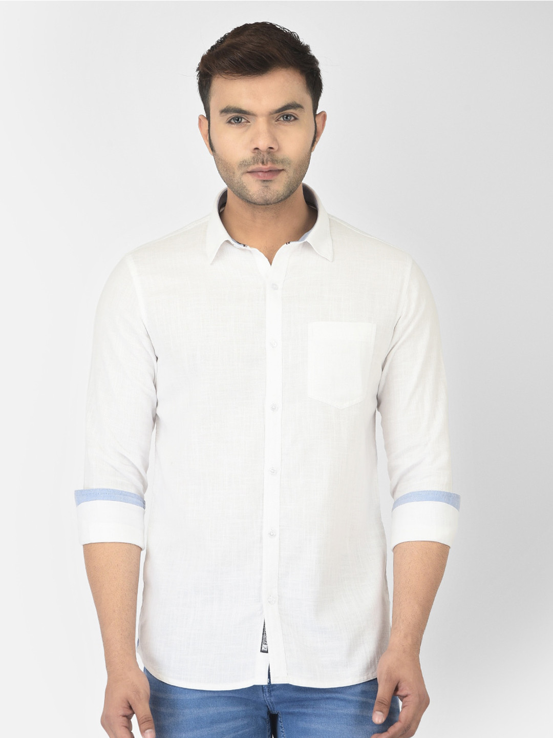 

Canary London Men White Smart Slim Fit Casual Shirt