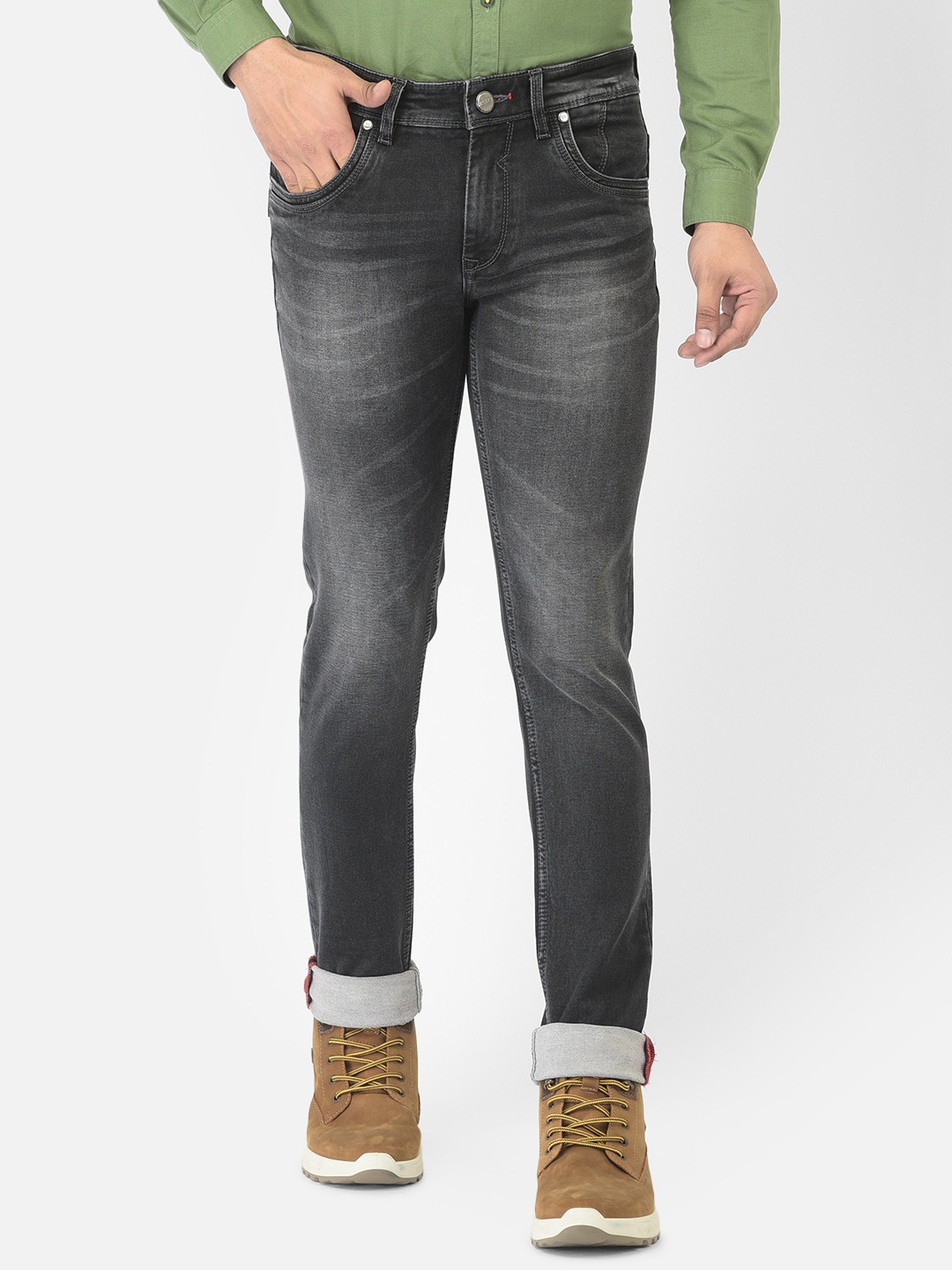 

Canary London Men Black Smart Skinny Fit Low-Rise Heavy Fade Stretchable Jeans