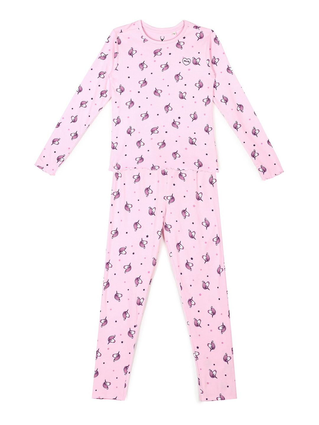 

Allen Solly Junior Girls Pink Pure Cotton Night Suit