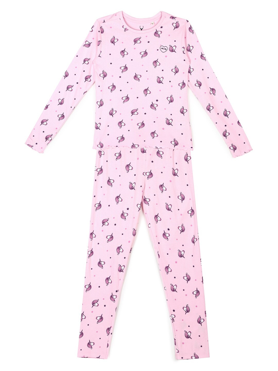 

Allen Solly Junior Girls Pink Printed T-shirt with Pyjamas