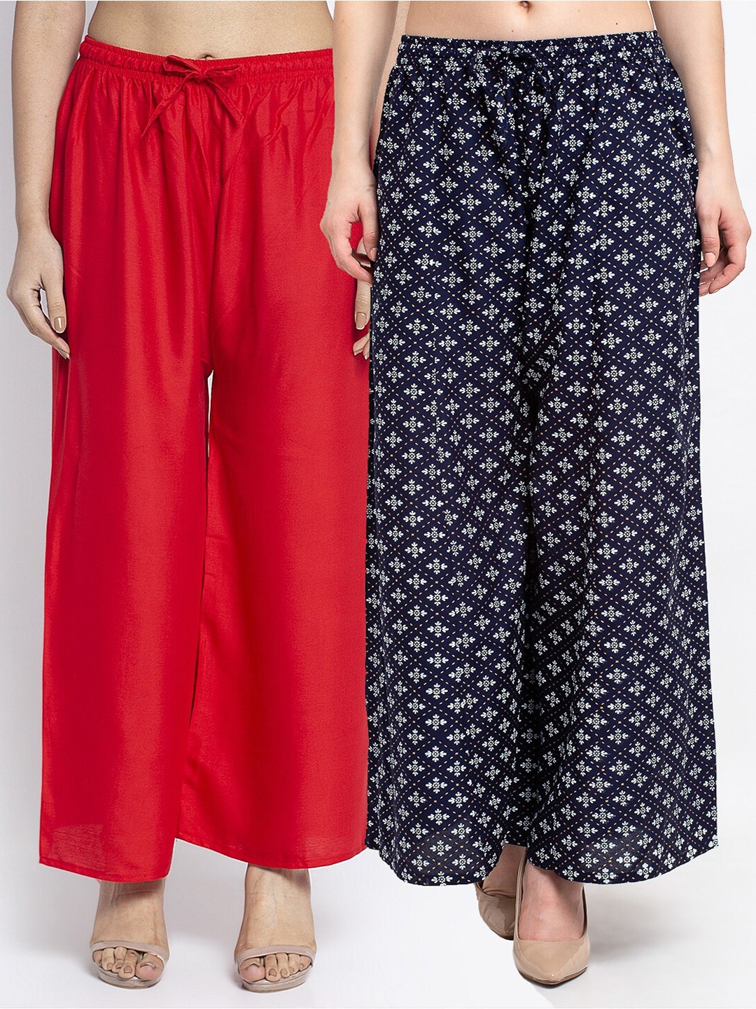 

Jinfo Women Pack of 2 Palazzos, Red