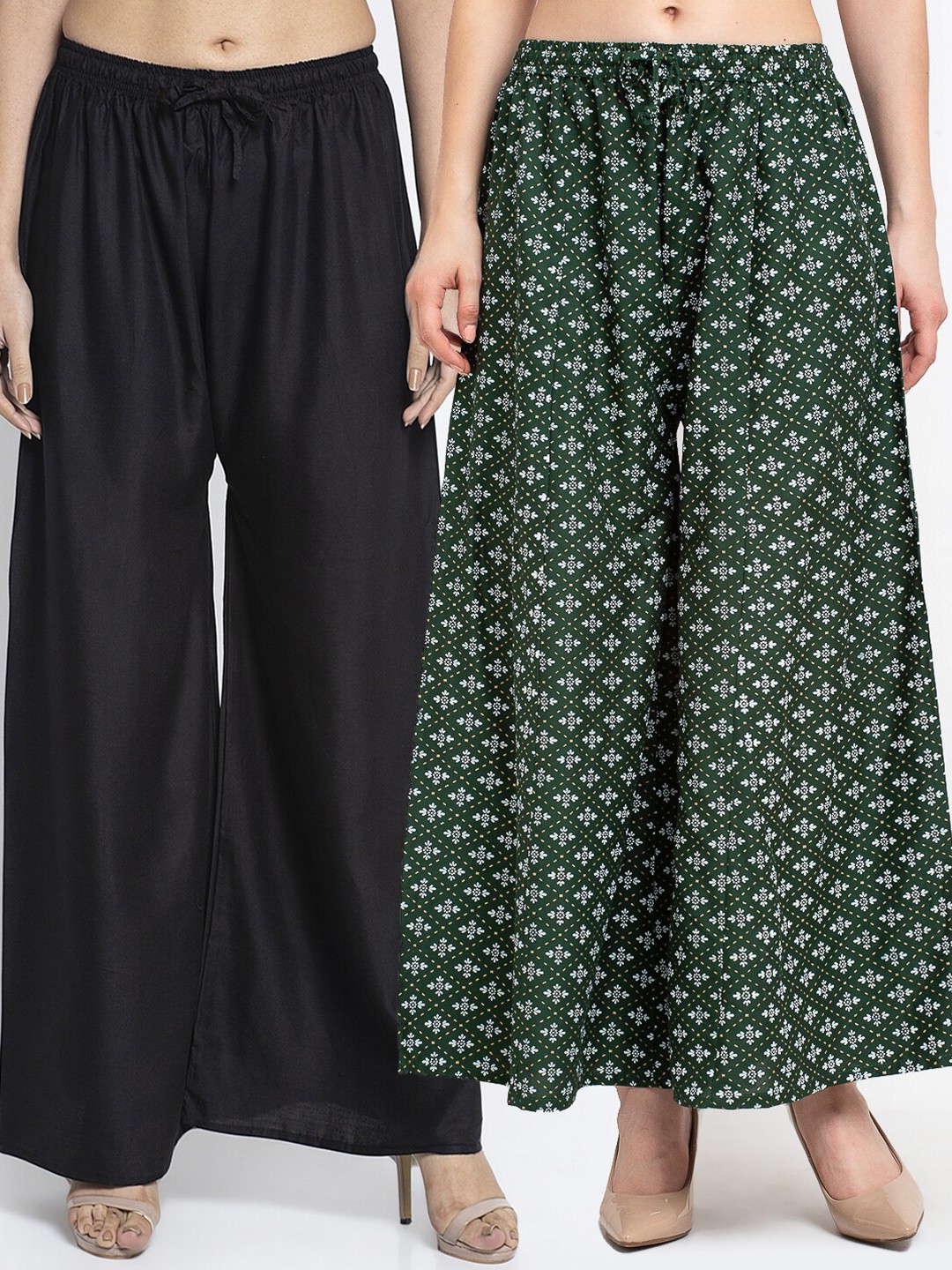 

Jinfo Women Pack of 2 Palazzos, Black