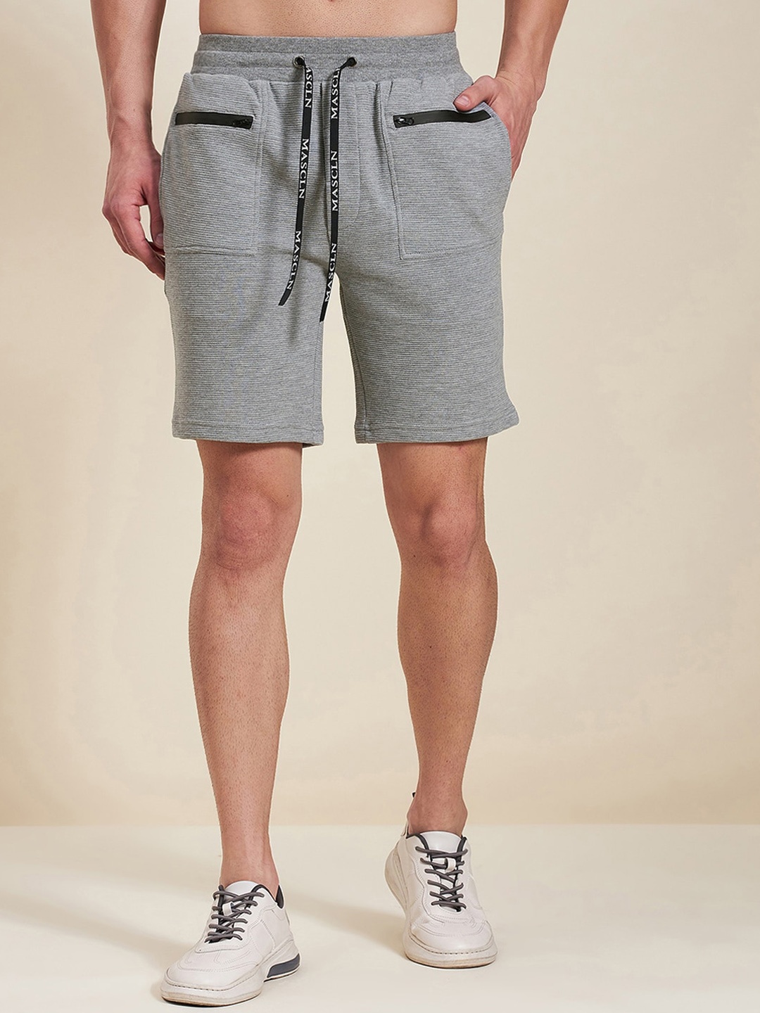 

MASCLN SASSAFRAS Men Grey Regular Fit Bermuda Shorts