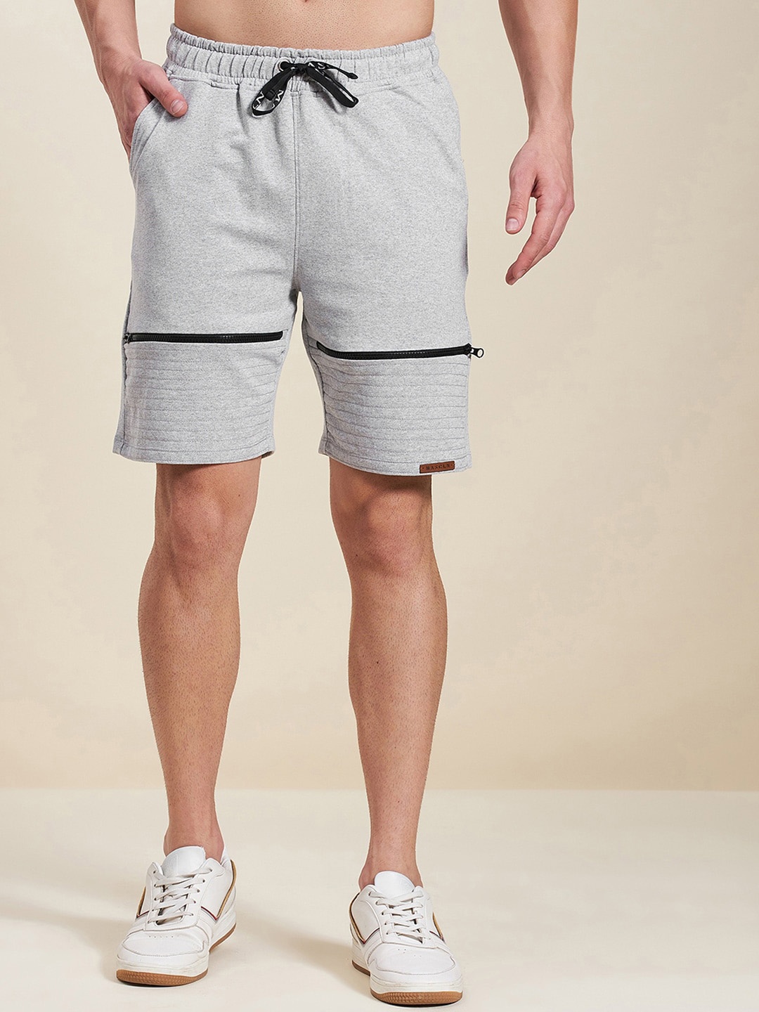 

MASCLN SASSAFRAS Men Grey Mid-Rise Shorts
