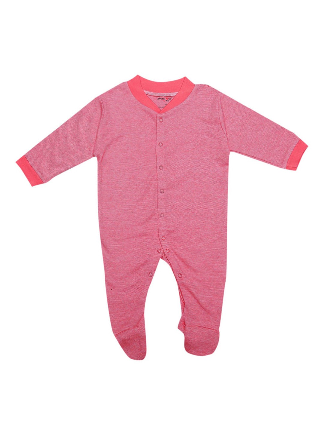 

The Magic Wand Infant Kids Pink Solid Cotton Sleepsuit