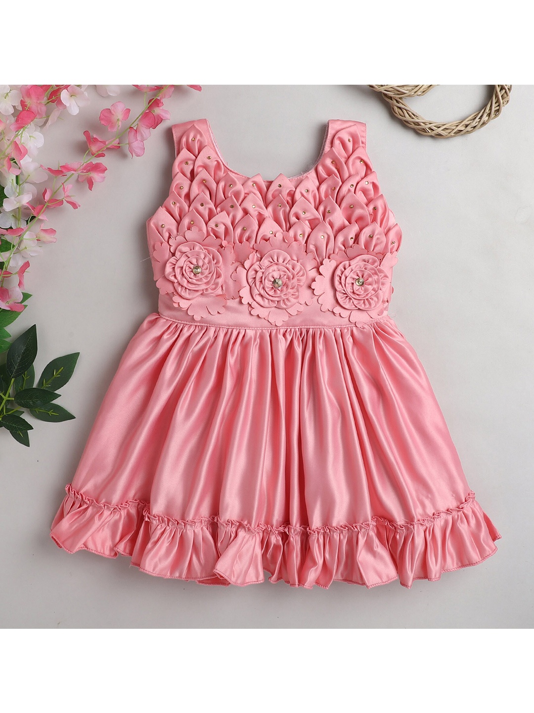 

The Magic Wand Girls Pink Floral Dress