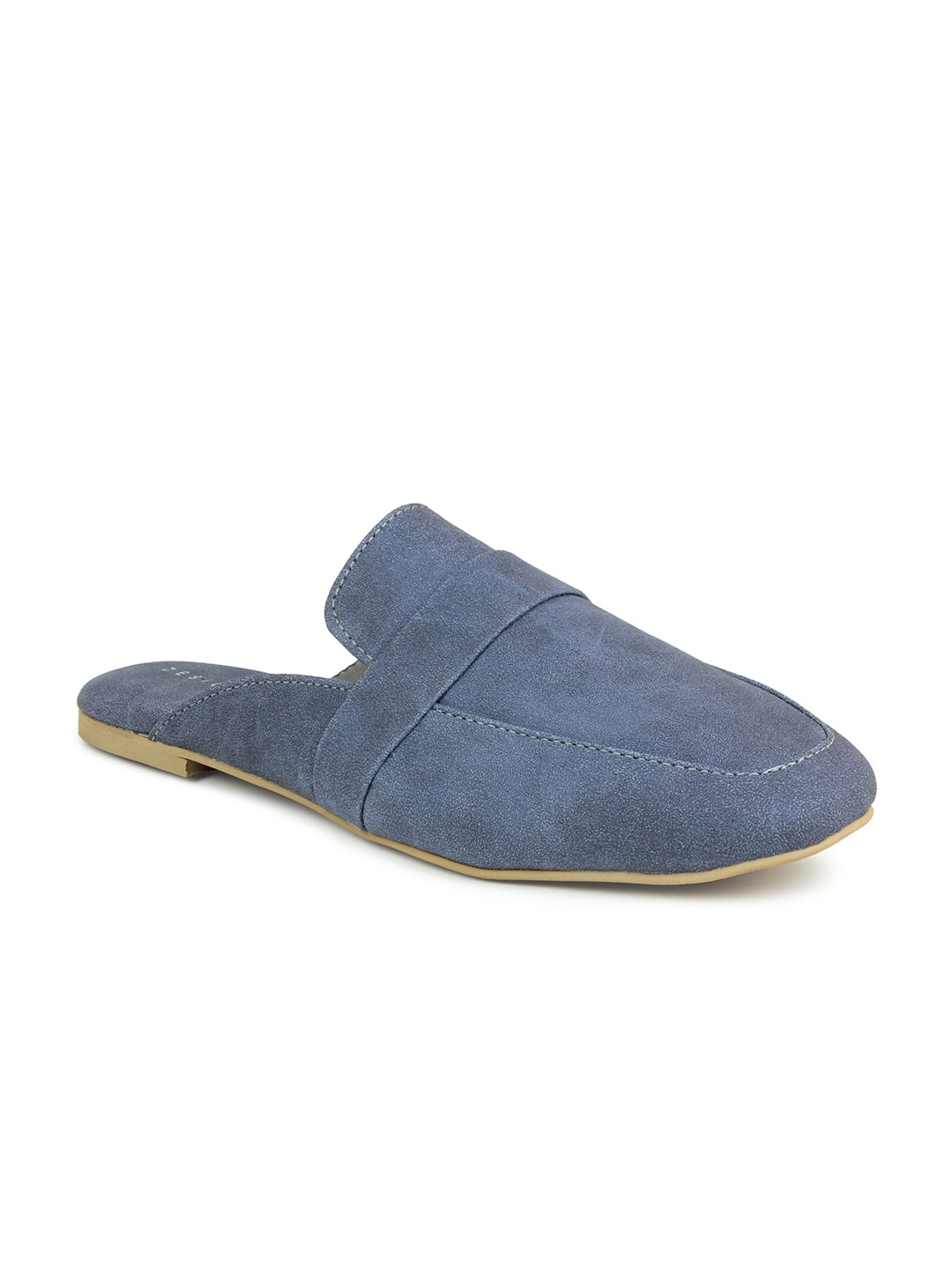

DESIGN CREW Women Blue Mules Flats