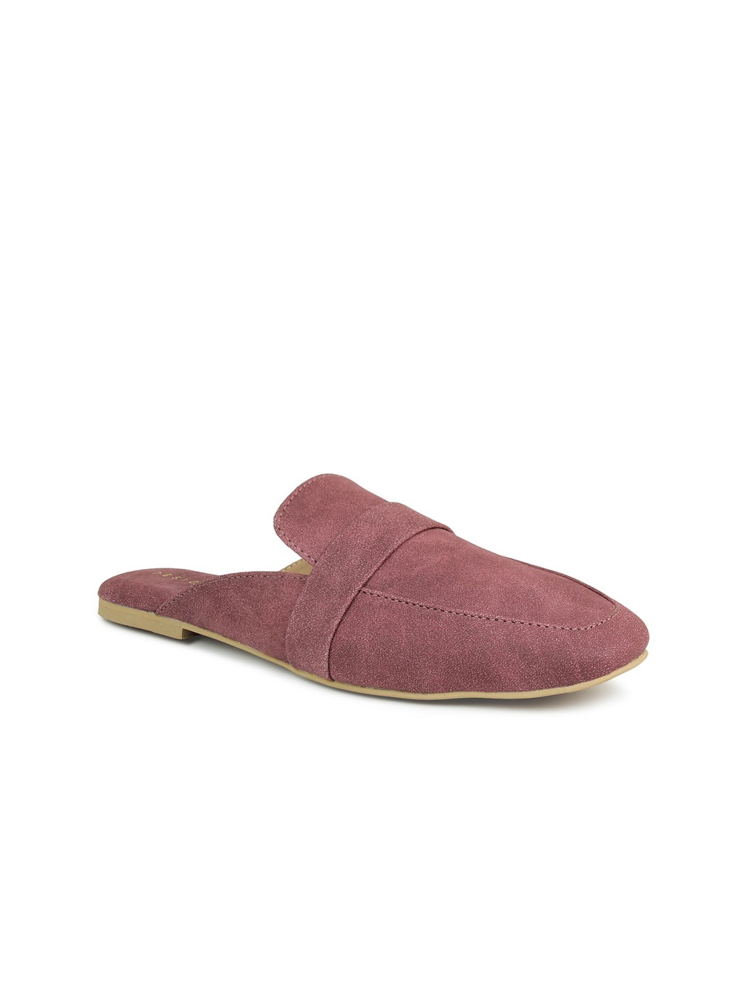 

DESIGN CREW Women Maroon Printed Mules Flats