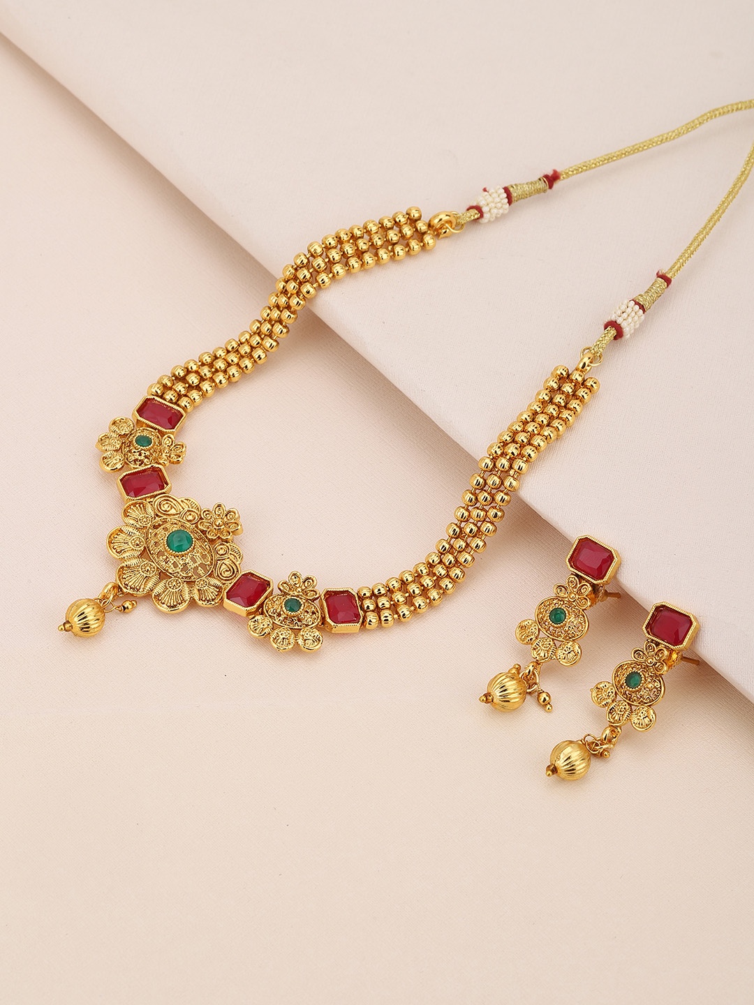 

KOLHA-BY CARLTON Women Gold Plated Necklace Set