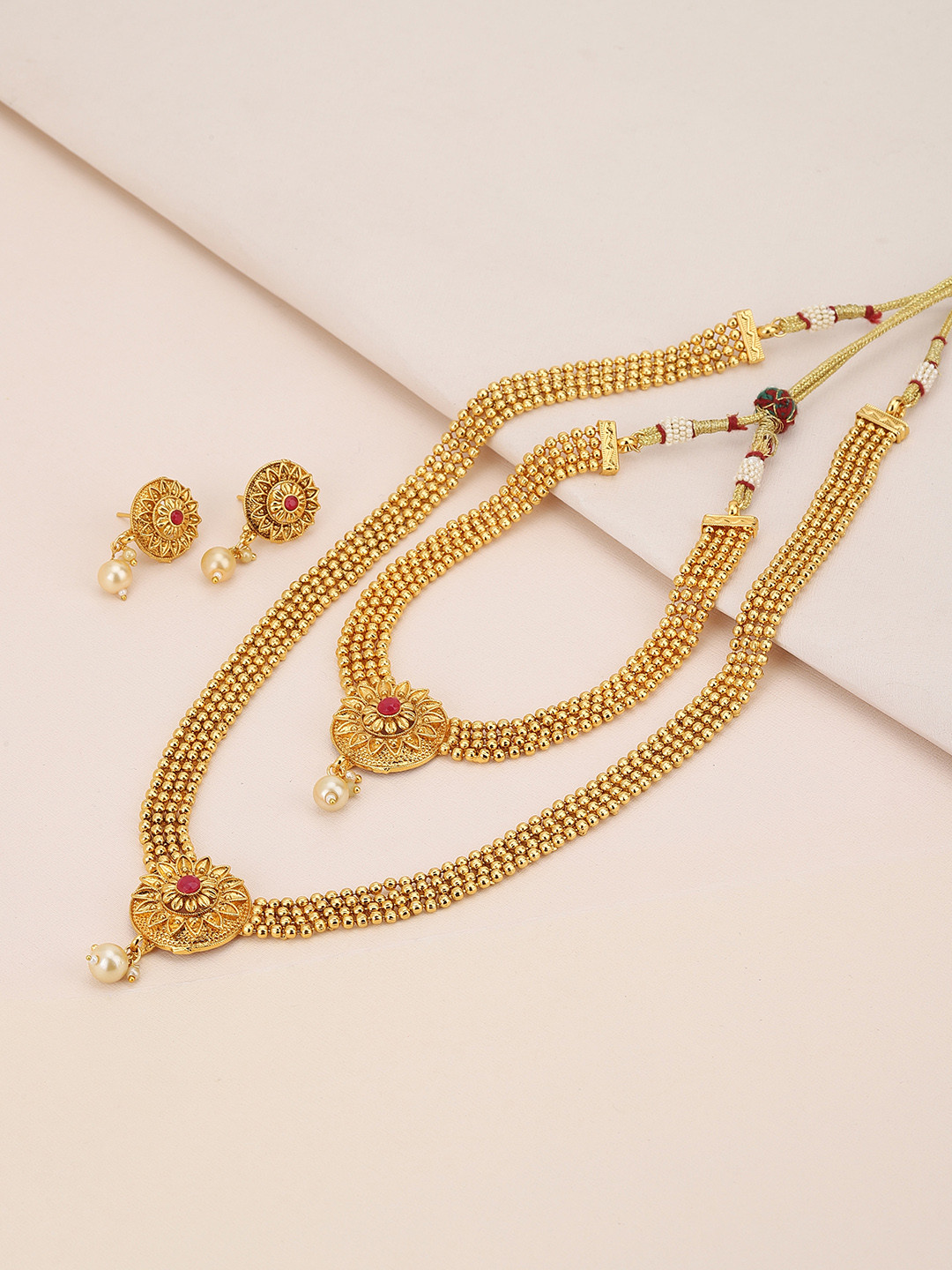 

KOLHA-BY CARLTON Women Set of 2 Gold Plated Necklace Set