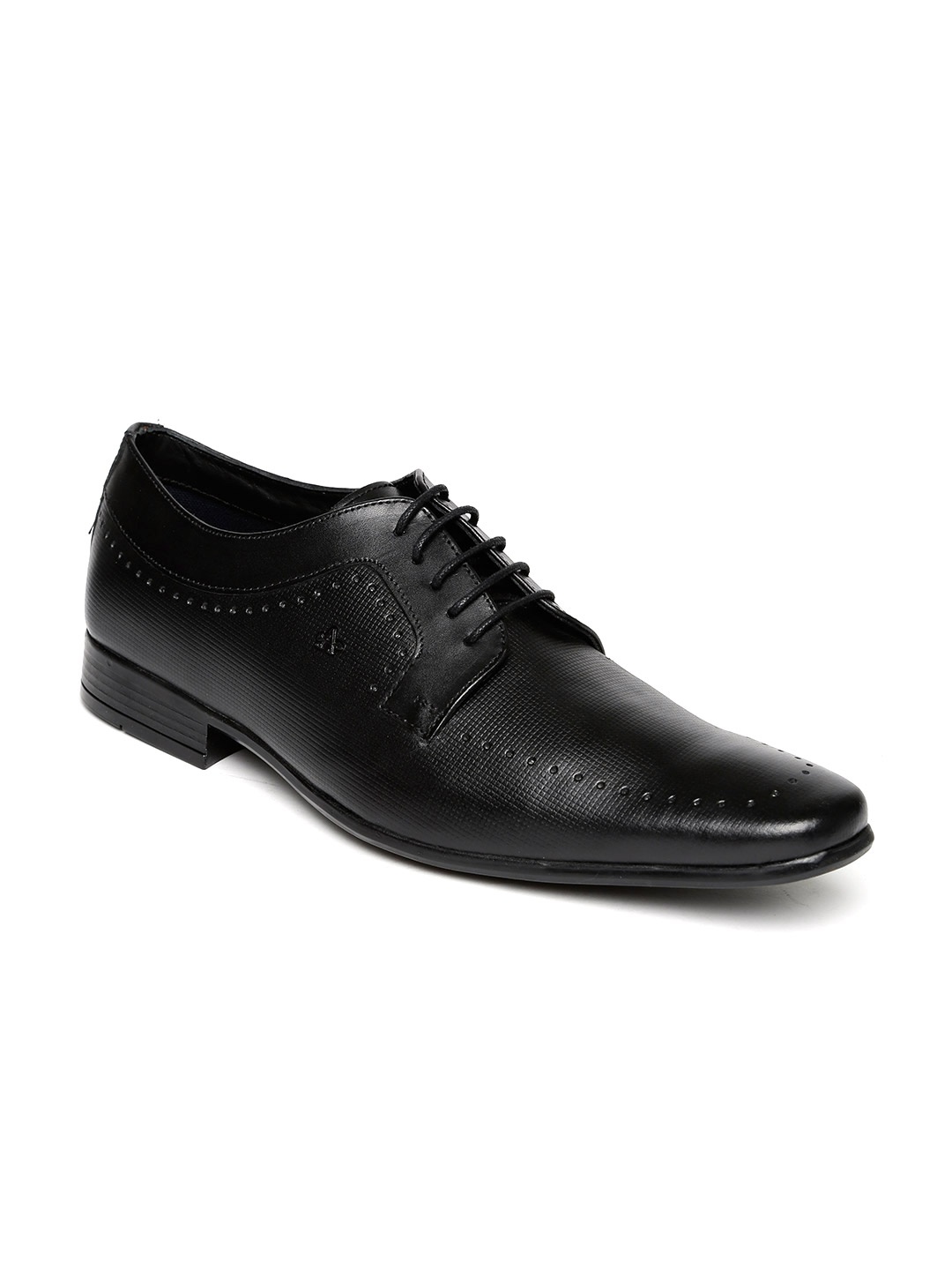 

Arrow Men Black Genuine Leather Derby Shoes