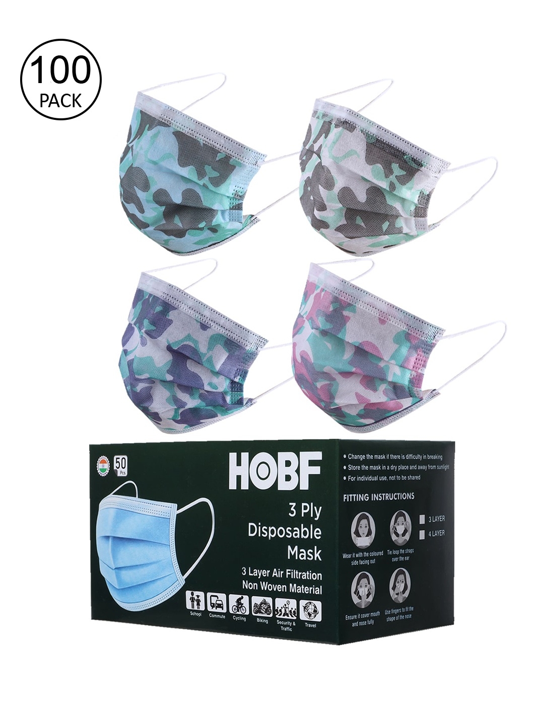 

Swiss Design Set Of 100 Assorted 3 Ply Surgical Masks