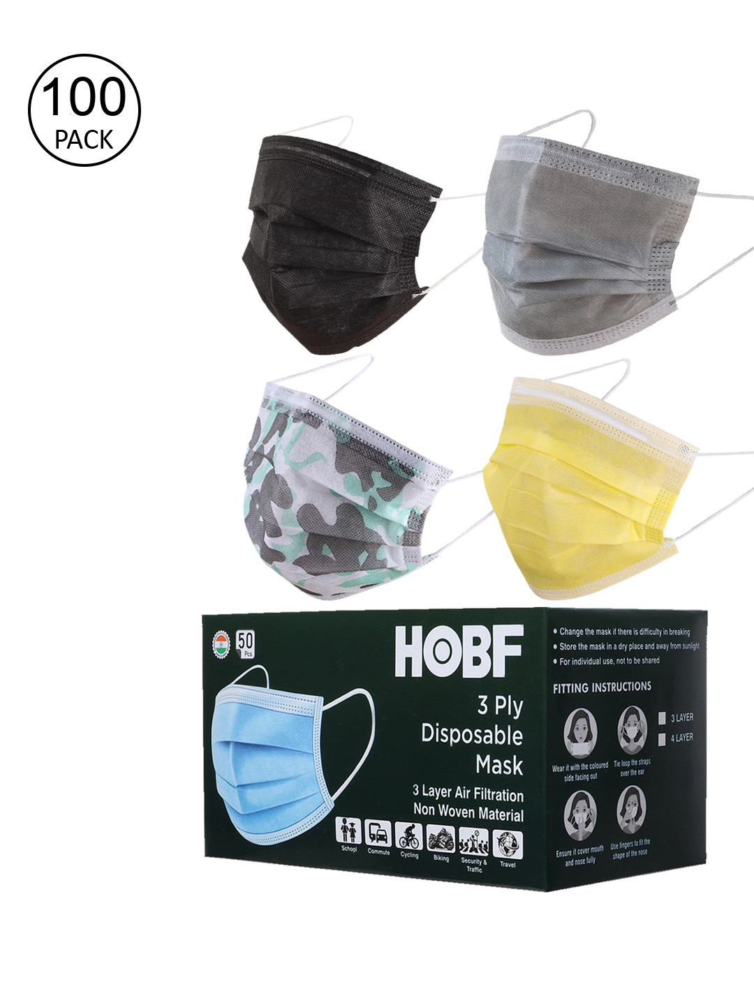 

Swiss Design Set Of 100 Assorted 3 Ply Surgical Masks