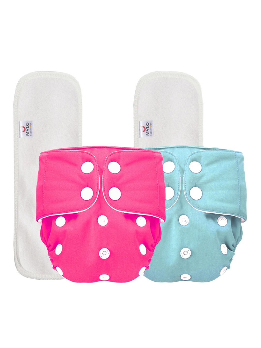 

Mylo Infant Kids Set Of 2 Printed Pure Cotton Cloth Diapers, Multi