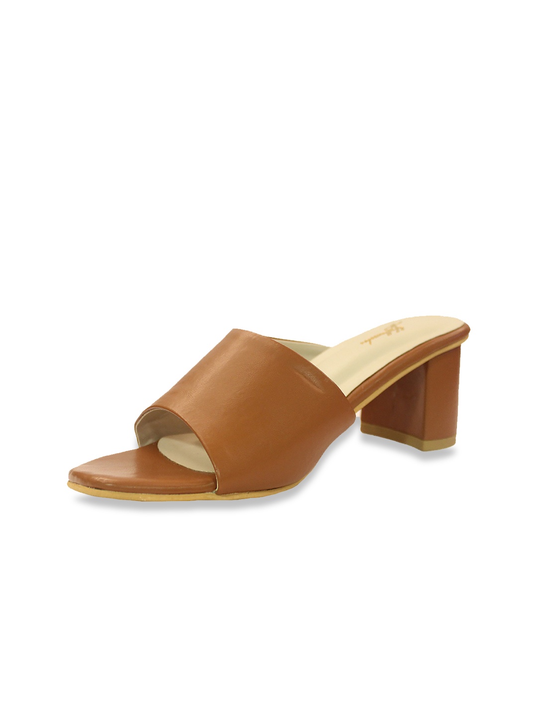 

yellowsoles Women Tan Colourblocked Block Mules