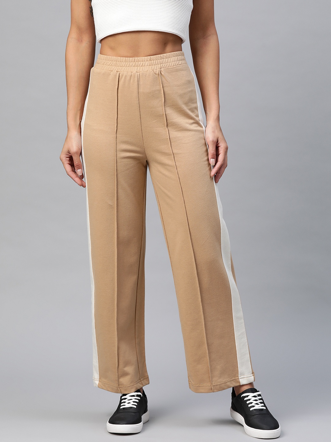 

Laabha Women Beige & White Track Pants