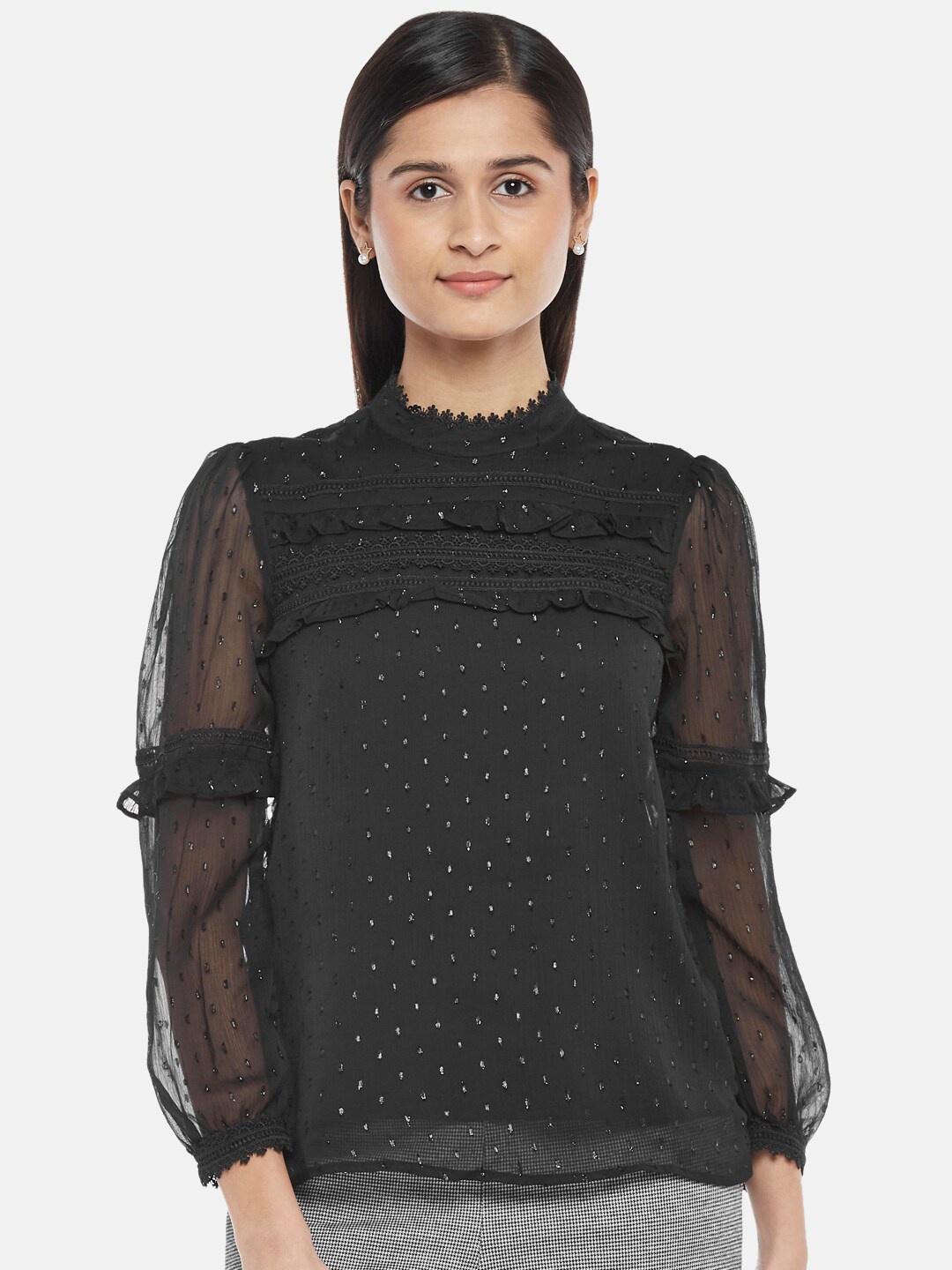 

Annabelle by Pantaloons Black Sheer Top