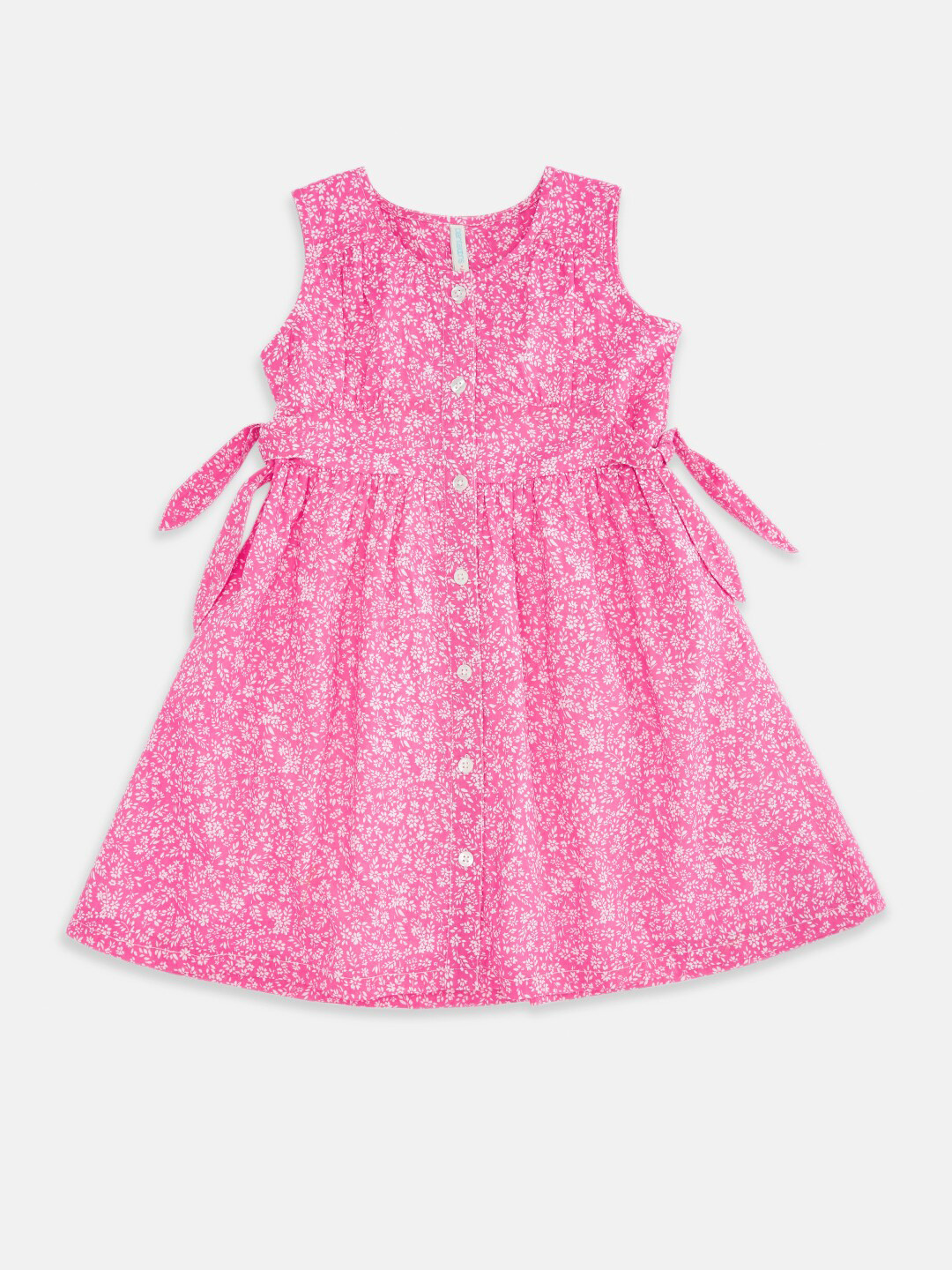 

Pantaloons Junior Pink Floral Cotton Dress
