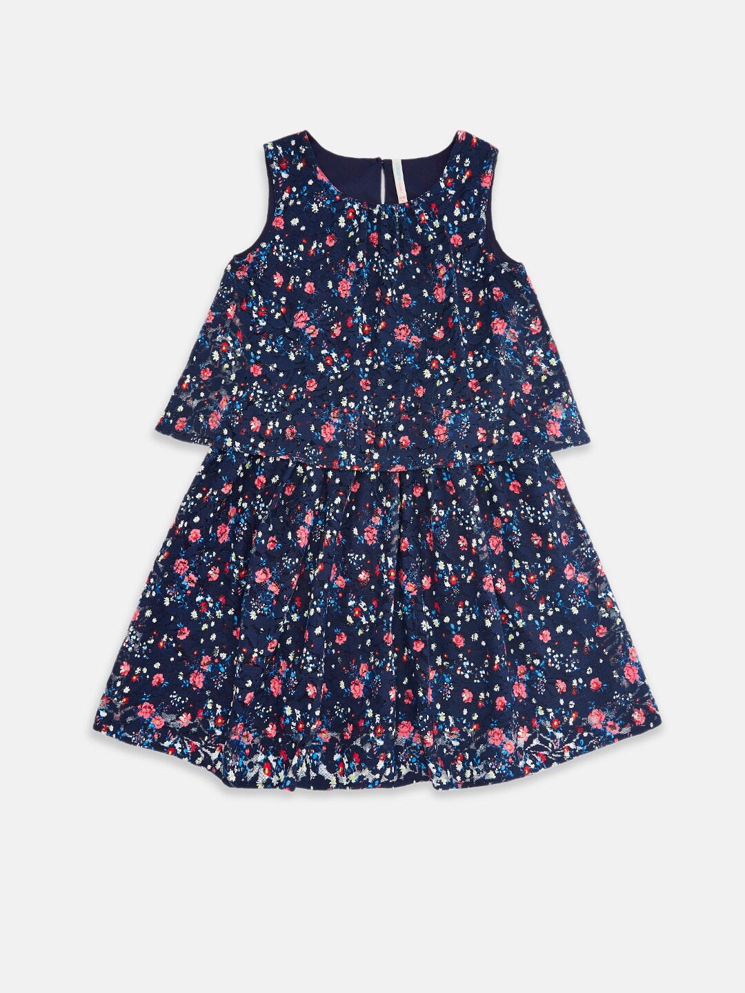 

Pantaloons Junior Navy Blue Floral A-Line Dress