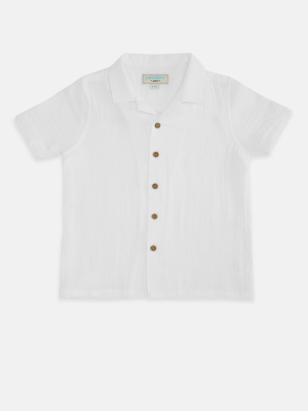 

Pantaloons Junior Boys White Cotton Casual Shirt