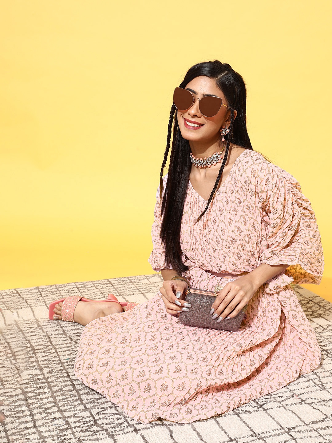 

Libas Pink Floral All in the Details Dress