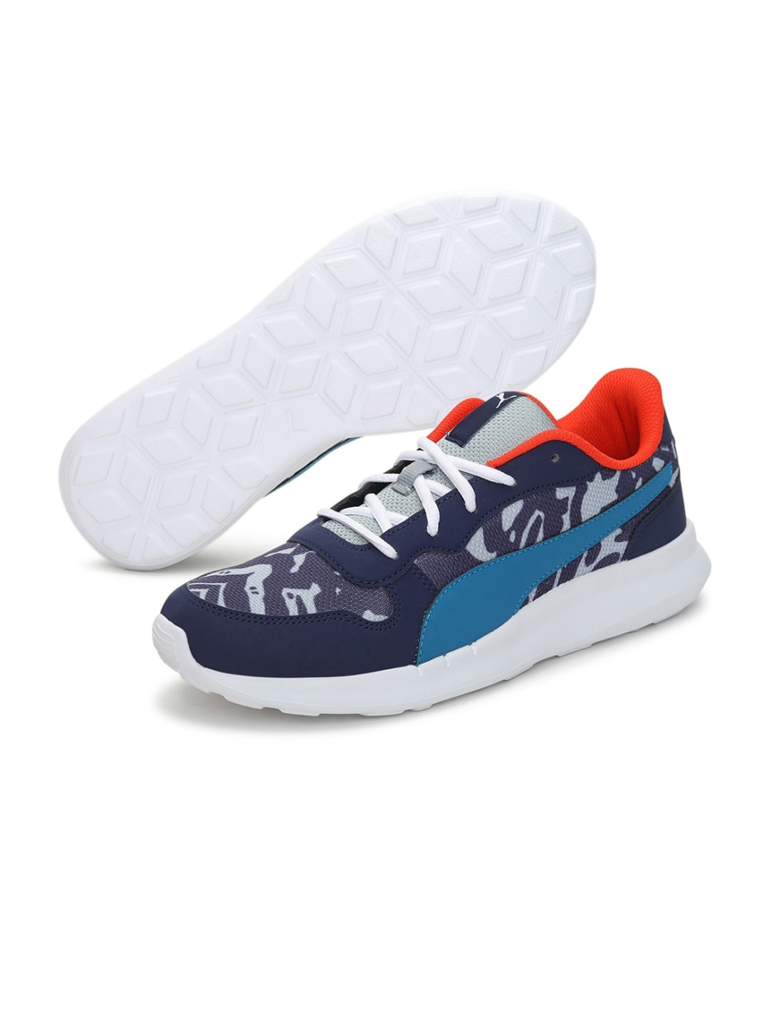 

Puma Unisex Kids Blue Printed Sneakers
