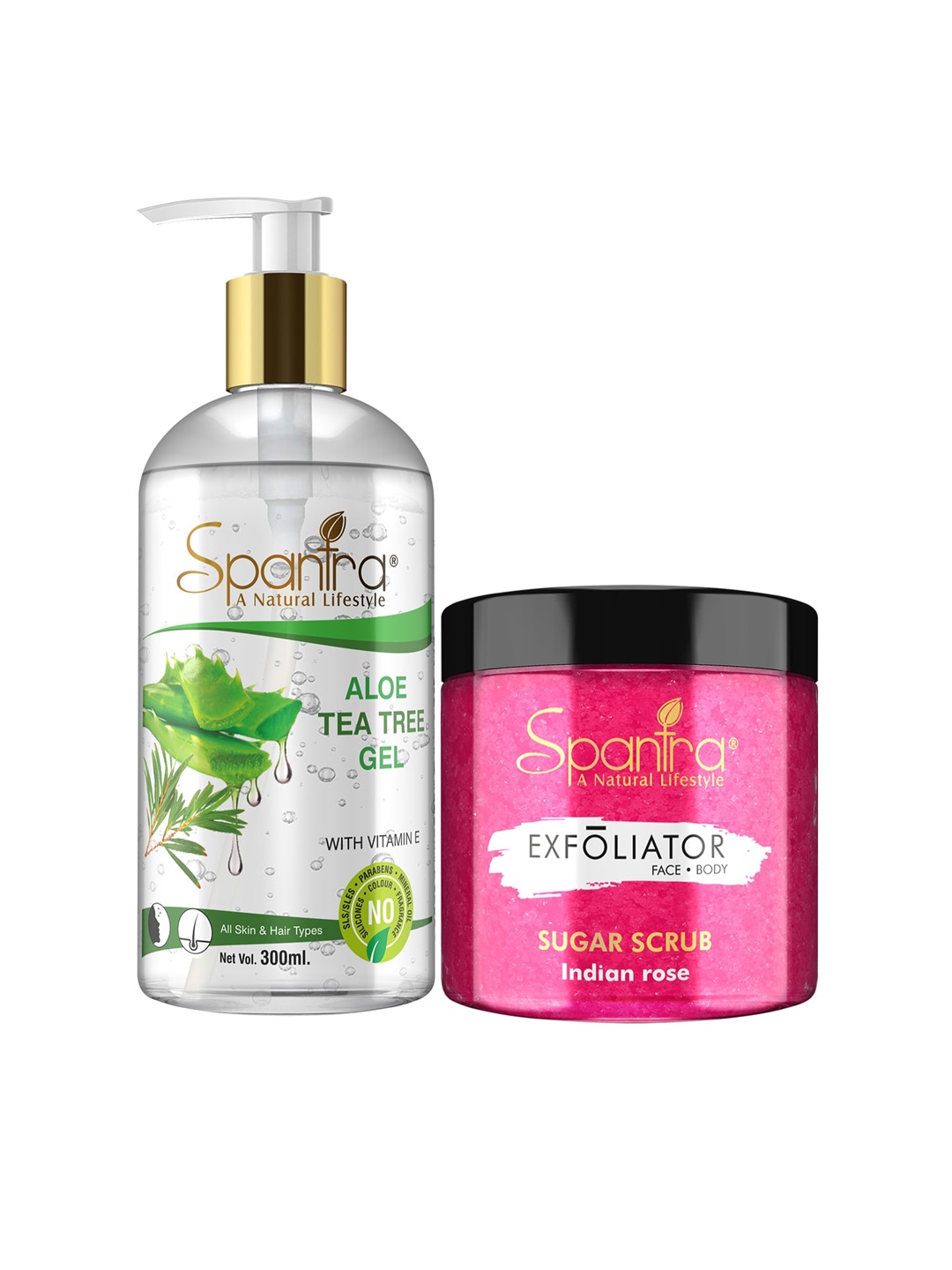 

Spantra Exfoliator with Indian Rose & Aloe Tea Tree Gel, Pink