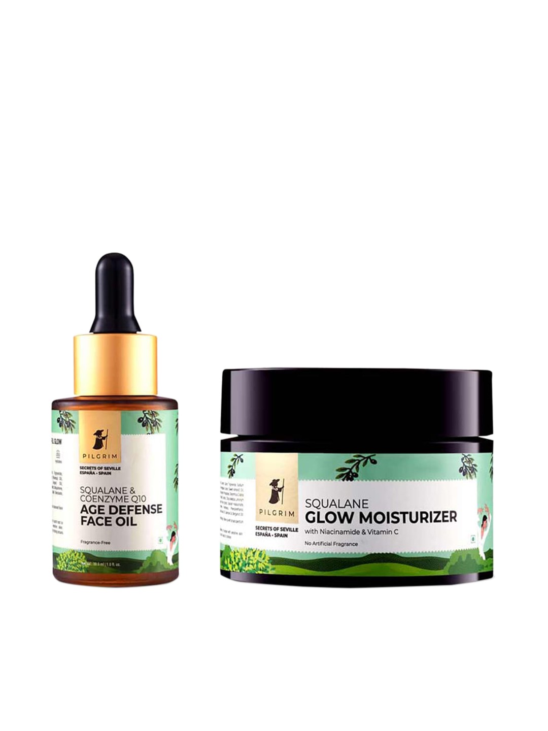 

Pilgrim Squalane Age Reversal Starter Kit - Hydrating Brightening Face Oil for Dry Skin, White