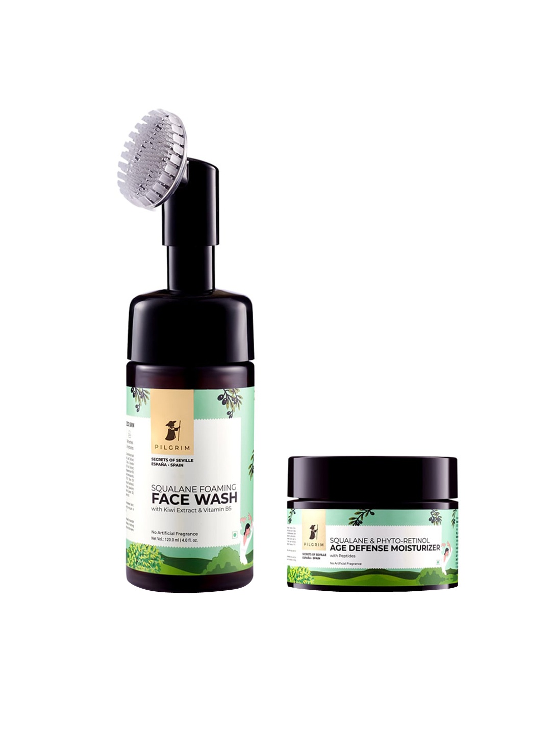 

Pilgrim Squalane Daily Age Defense Combo - Flawless Skin Moisturizer, Boosts Collagen, White